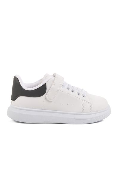 AYAKMOD Pantofi sport pentru băiat, alb, negru, cu șireturi, 160 F