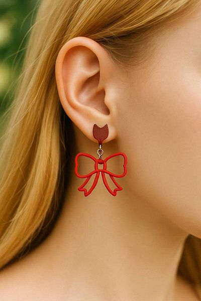 Fcloud Romantic Ribbon Earrings