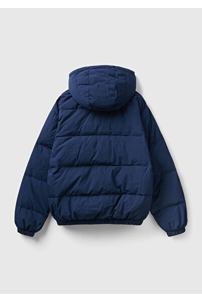 United Colors of Benetton Синій чоловічий пуховик - наповнений гусячим пухом