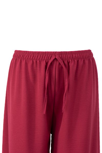 Oppland Women's Solid Color Relaxed Fit Elastic Waist Aerobin Fabric Pants Comfortable