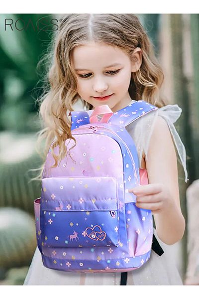 ROAISS 3PCS Children's Backpack Sets Printed Graphic Cute Student Backpack Set Functional Large Capacity Sc