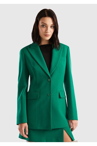 United Colors of Benetton Jachetă verde de damă - cu nasturi dubli