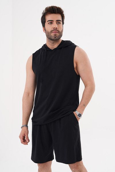 ACTIVE MODA Men -Creatinge -Printed Sports Singlet - Shorts Set 2-Pack Large Size Cotton