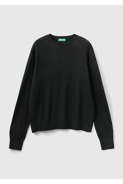 United Colors of Benetton Pulover subțire pentru femei din amestec de cașmir negru