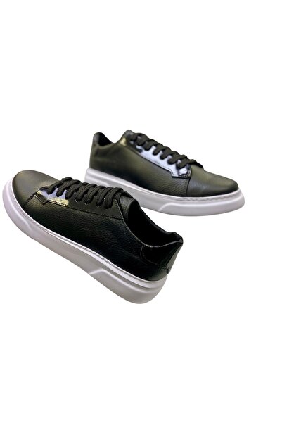 SULA Men's Lace-Up Printed Leather Black-Patterned Leather Inside Leather Poly Sole Casual Shoes