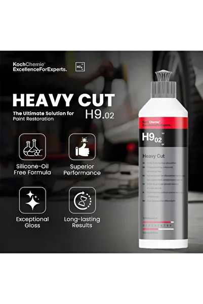 Koch Chemie H9.02 Heavy Cut Polishing Compound 250ml – Scratch & Swirl Remover – High Gloss Finish