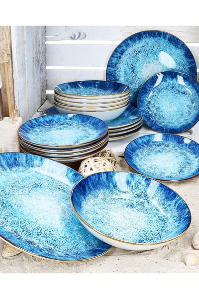 Tavola Porcelain dinner set of 6 soup plates soup bowls 20 cm OCEAN