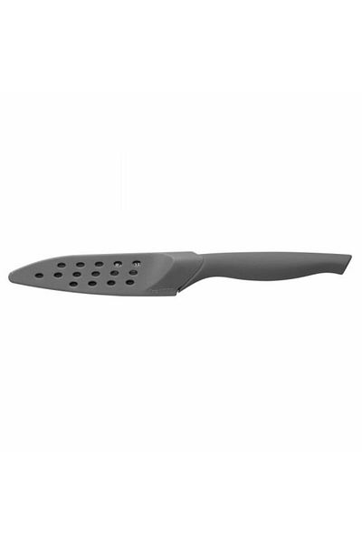 Berghoff Flux cleaning knife, 10cm, protective sheath, Steel, Black