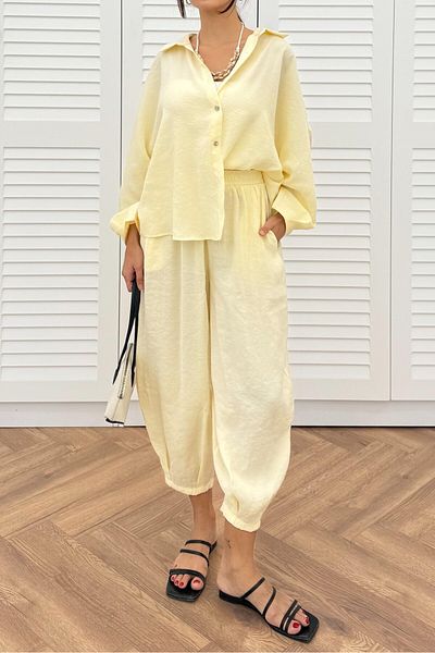 Suzi Women Oversize Shirt Pants Suit 50957