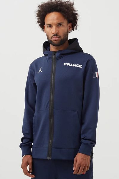Nike Jordan France Dri Fit Therma Flex Hoodie Ανδρικό φούτερ με κουκούλα Navy Blue