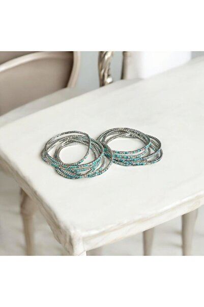 stainless steell 3 Adet Lastikli Su Yolu Taşlı Bileklik