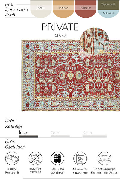 Cool Halı Private Kırmızı Yıkanabilir Mutfak Halısı Yolluk Leke Tutmaz Tezgah Önü Mutfak Paspası Mutfak Kilimi