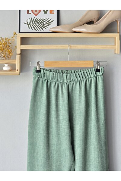 ENDAMIM Linen Pants Large Size Comfortable Fit Without Pockets Elastic Waist