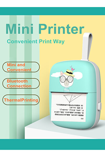 KidLe Sticker Printer Portable Pocket Inkless Sticker Printer Mini Thermal Sticker Printer