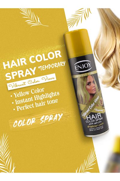 Enjoy Yellow Hair Color Spray 150ml – Instant, Quick-dry, Washable, Long-lasting For All Hair Types