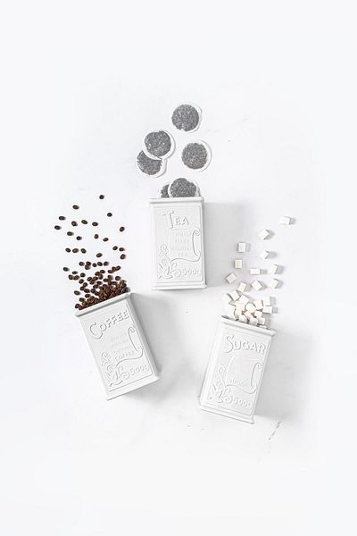 EWs Acrylic White Sugar Coffee Tea Jar 500 ml (Vacuum Cover)