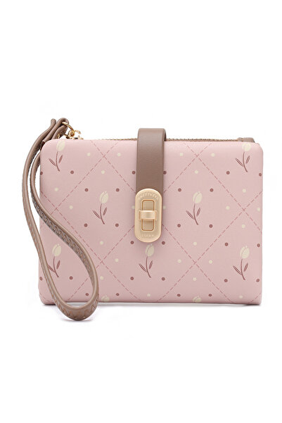 rinkadoll Yeni tasarım çiçek desenli bileklikli yumuşak doku kaliteli küçük cüzdan