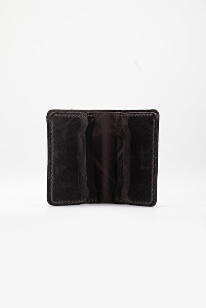 Niki Leather Carlos Handmade Gray Real Leather Wallet Card Holder