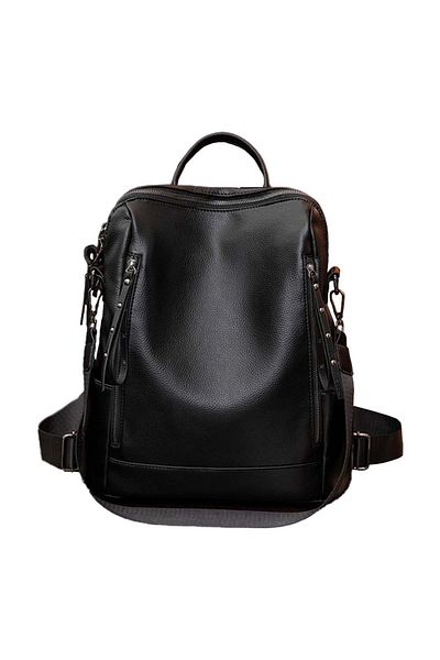 OEM Rucsac dama, Dollcini, Impermeabil, 36x32x15 cm, Piele ecologica, Negru