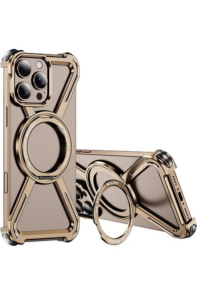 Glassology Borderless Aluminum Case for Apple iPhone 16 Pro Max Desert Titanium