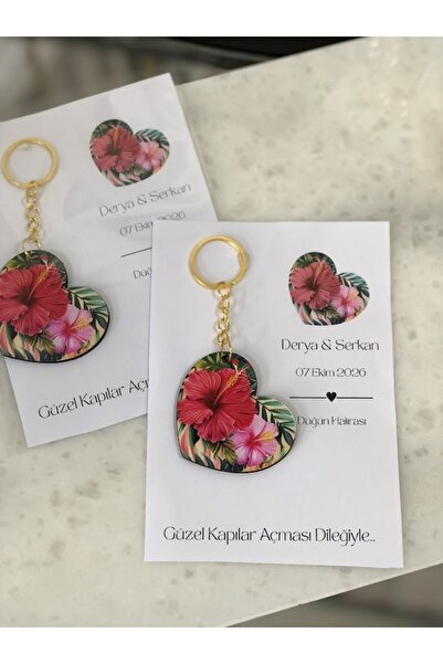 Masalsı Concept Ahşap Anahtarlık 25 Adet Kişiye Özel Kart Tasarımı İsimli Söz...