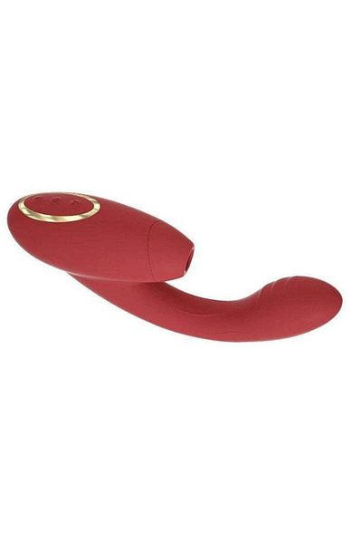 WildFashion Double vibrator with suction function, with 2 motors, for vaginal stimulation, Red, TOY484-3