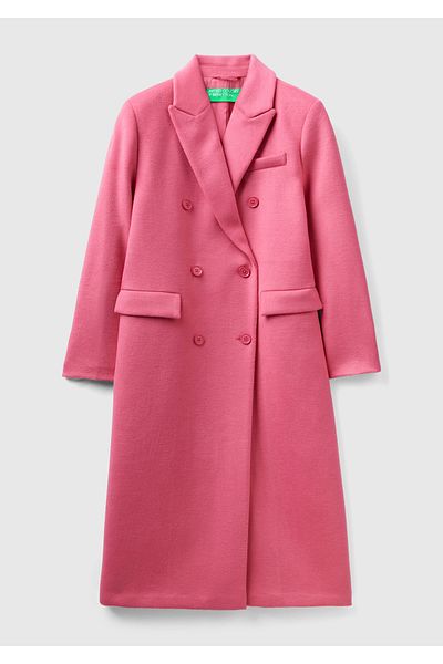 United Colors of Benetton Pardesiu pentru femei Dusty Rose la două piept