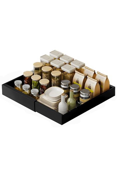 Teno Teno® Expandable Cabinet Organizer, metal, sliding drawer, high durability, black