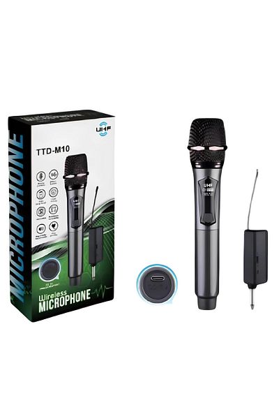 UHF Professional High Quality Rechargeable Wireless Live Dynamic Microphone for Vocal Karaoke