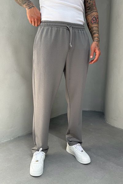 MADZEYMODA Full Lycra Super Stretchy Smoked Ανδρικό φαρδύ τσιμούχα Jogger KE-5030