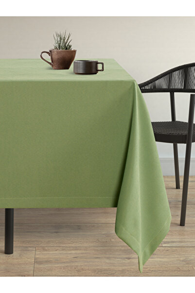 Demor Home Velvet Textured Sweet Green Carefree Tablecloth