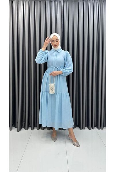 CNG MODA Waist Gathered Dress with Flywheel Detail