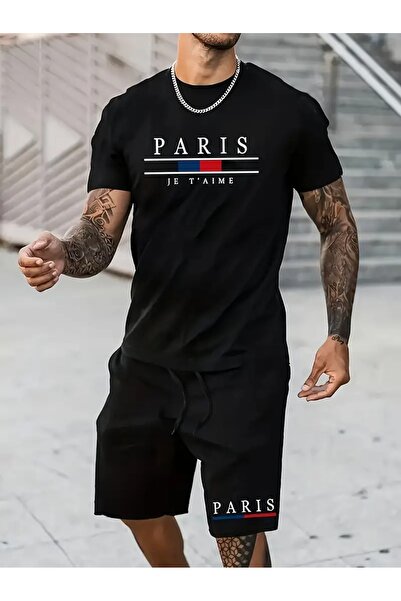 LAND MODA تي شيرت برسومات قطنية 100% للرجال - رقبة دائرية كاجوال، آمن للغسل ف...