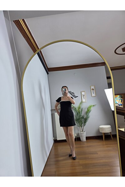 shop Siyah yaka taş detaylı abiye elbise