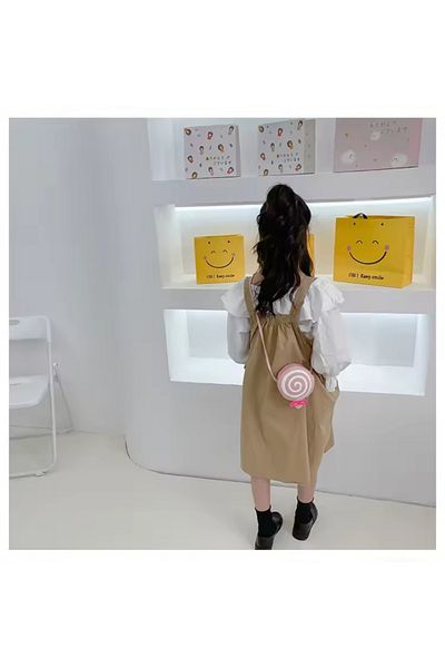 synshop Lollipop Candy Model Leather Girl Child Baby Wallet Shoulder Side Bag Dimensions 12X12Cm