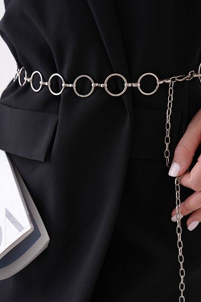 bayansepeti Silver Ring Accessory Chain Women's Belt 7700