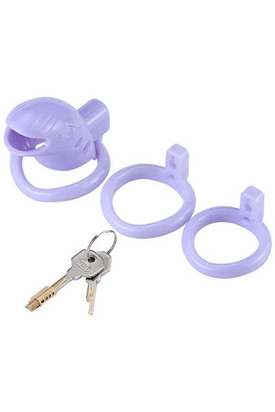 WildFashion Cusca castitate pentru barbati din ABS, Lila, TOY510-112