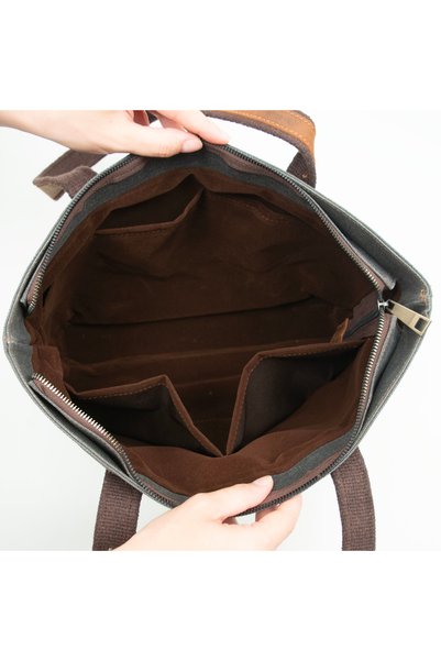 Gillario Design 05 Canvas - Leather Women's Black Shoulder Bag