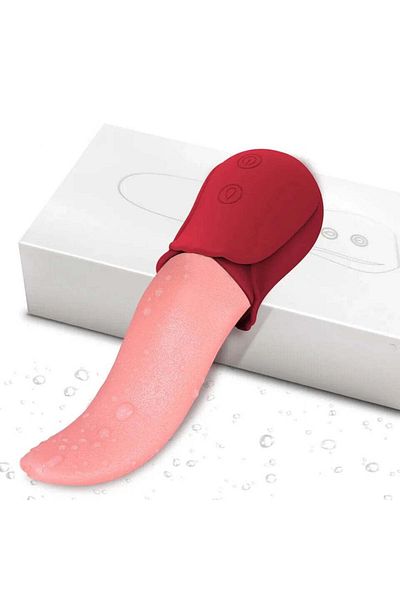 WildFashion Tongue vibrator with multiple vibration modes, Red and Pink, TOY477-35
