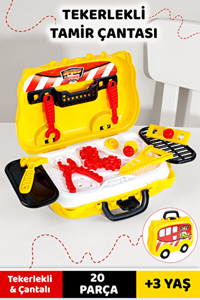 Meleni Toys 20 Parça Tekerlekli Oyuncak Tamir Seti - Çantalı Eğitici Meslek O...