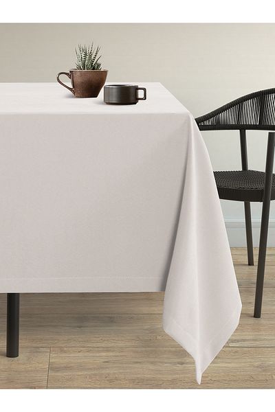 Demor Home Velvet Textured Almond Paste Color Carefree Tablecloth