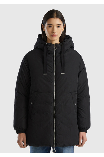 United Colors of Benetton Black Long Women's Coat