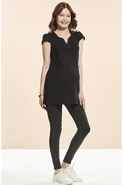 Genel Markalar Siyah Desenli Hamile Bluz