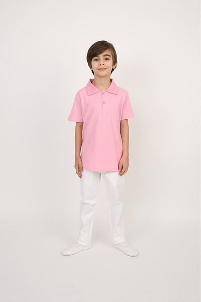 vyloo Boy'S- Short Sleeve Lacoste Polo Neck T-Shirt and White Linen Pants