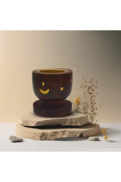 KARAKER مبخرة هندية صغيرة خشبية مزخرفة تصميم تراثي أنيق محمولة لتعطير المكان ...