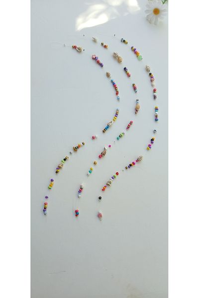tutu tasarım alaçatı Hair Bead Triple Set Colorful Hair Accessory