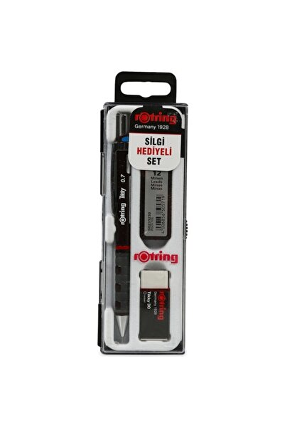 Rotring Tikky Okul Seti 0.7 mm Bordo Versatil Kalem + Silgi + Uç