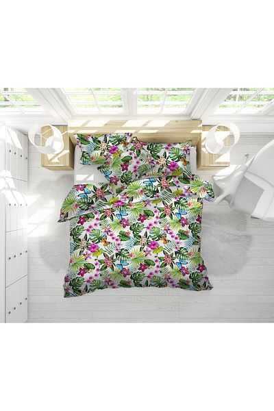 NufJoy Quilted duvet set for 2 people 200x220 cm and 2 printed pillows 50x70 cm, filling 250 g/sqm