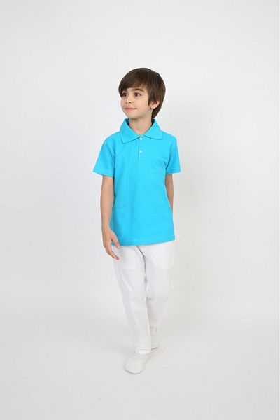 vyloo Boy'S- Short Sleeve Lacoste Polo Neck T-Shirt and White Linen Pants