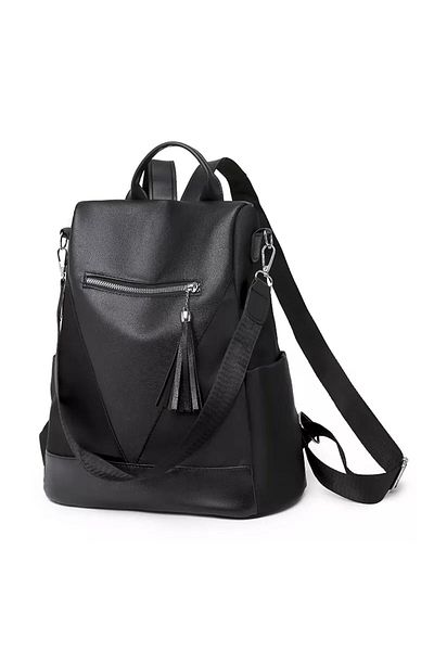 OEM Rucsac dama, tip geanta, negru, 30x31x13cm